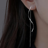 עגילי גלים ארוכים בעיצוב ייחודי